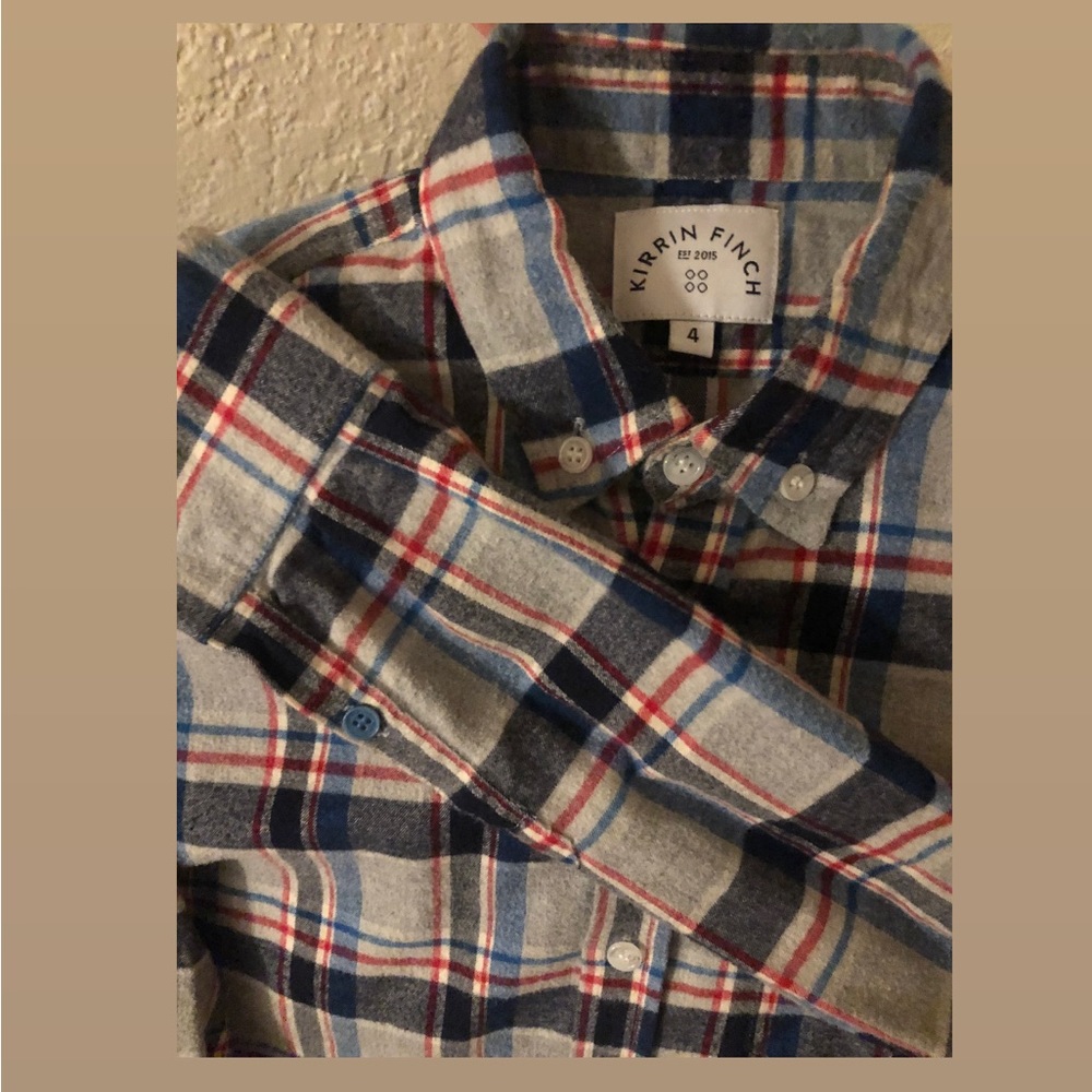 Bly menswear inspired brushed flannel shirt - size 4